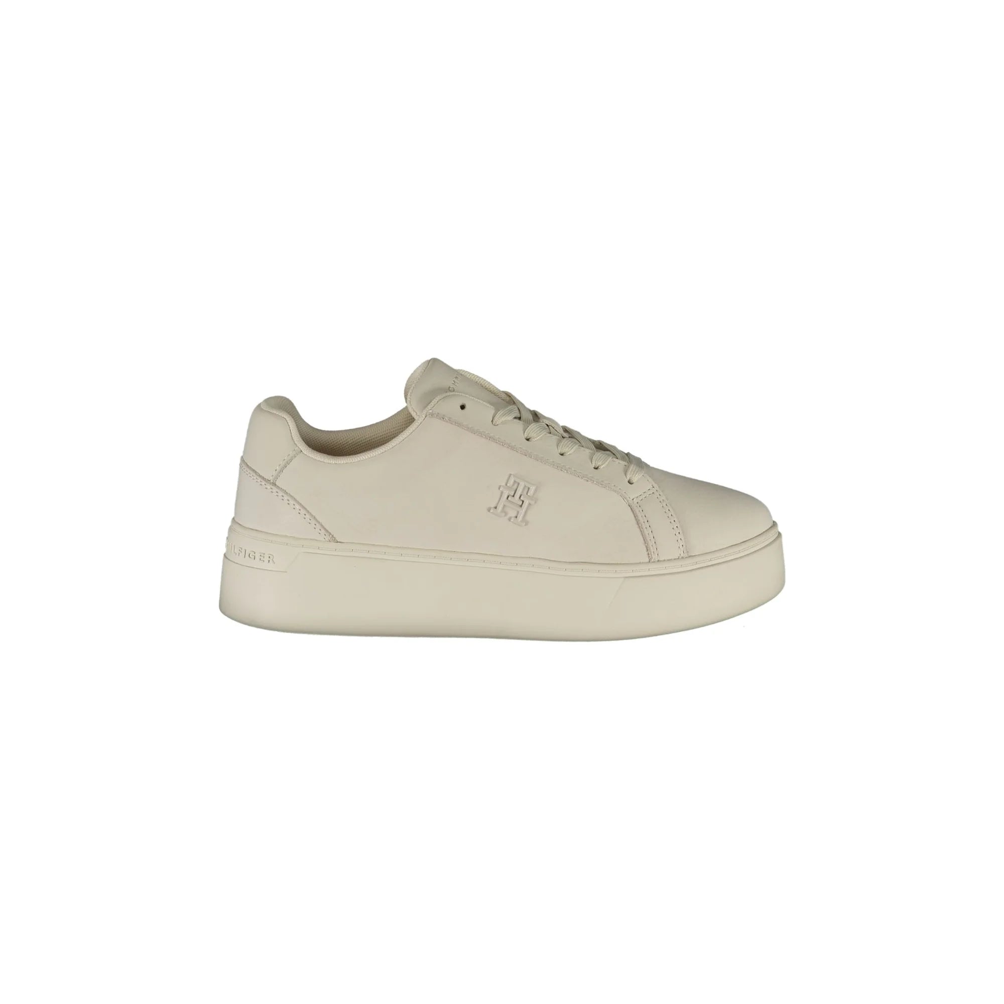 TOMMY HILFIGER Scarpe Sneakers Donna Bianche con Lacci e Logo Bianco - foto prodotto